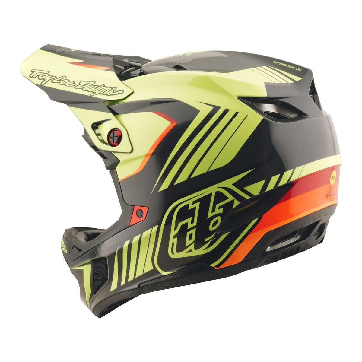 Casco Bicicleta Troy Lee Designs D4 Polyacrylite Qualifer Negro / Amarillo