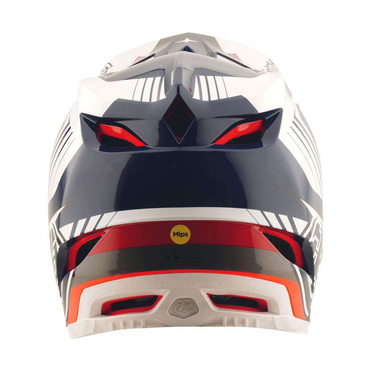 Casco Bicicleta Troy Lee Designs D4 Polyacrylite Qualifer Azul / Blanco