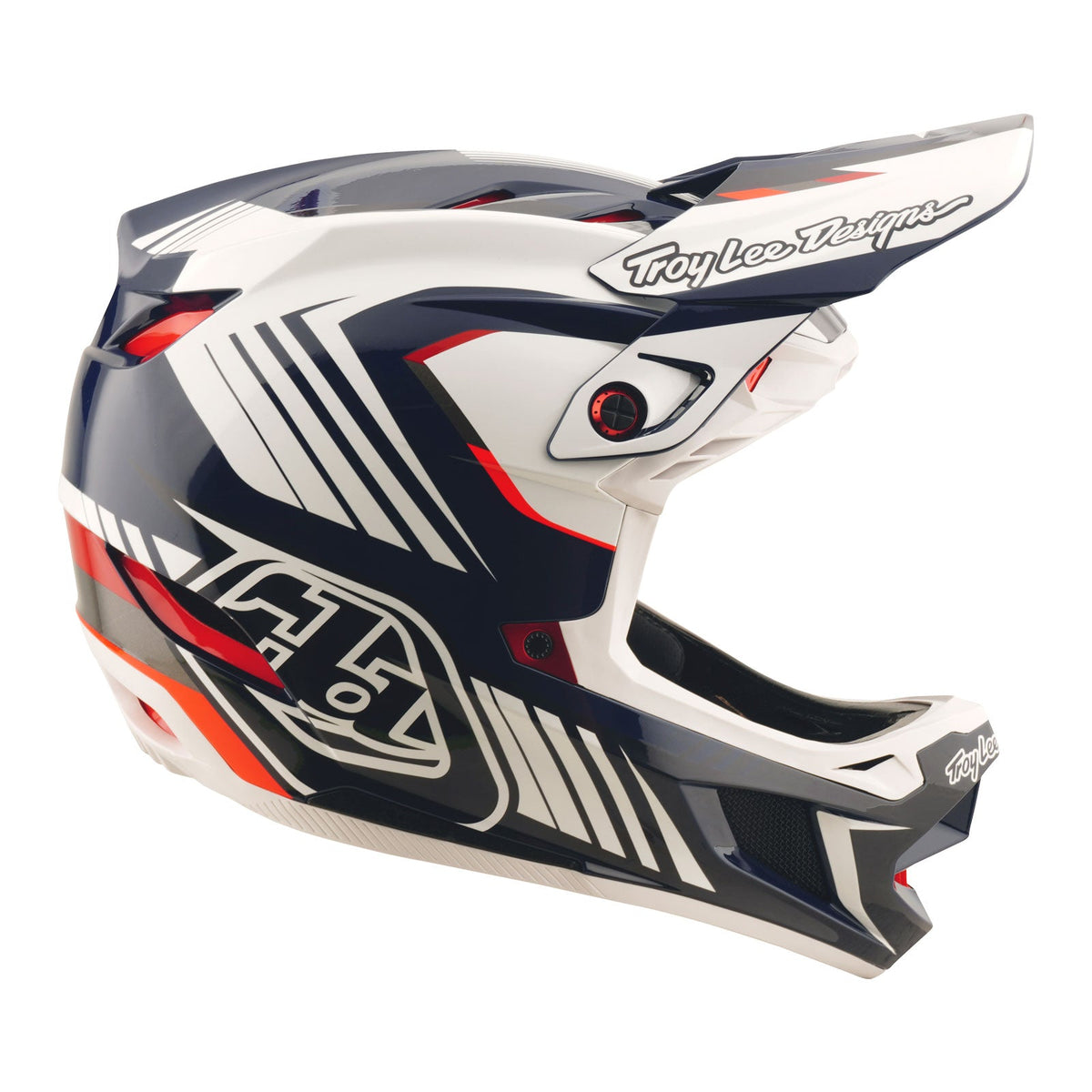 Casco Bicicleta Troy Lee Designs D4 Polyacrylite Qualifer Azul / Blanco