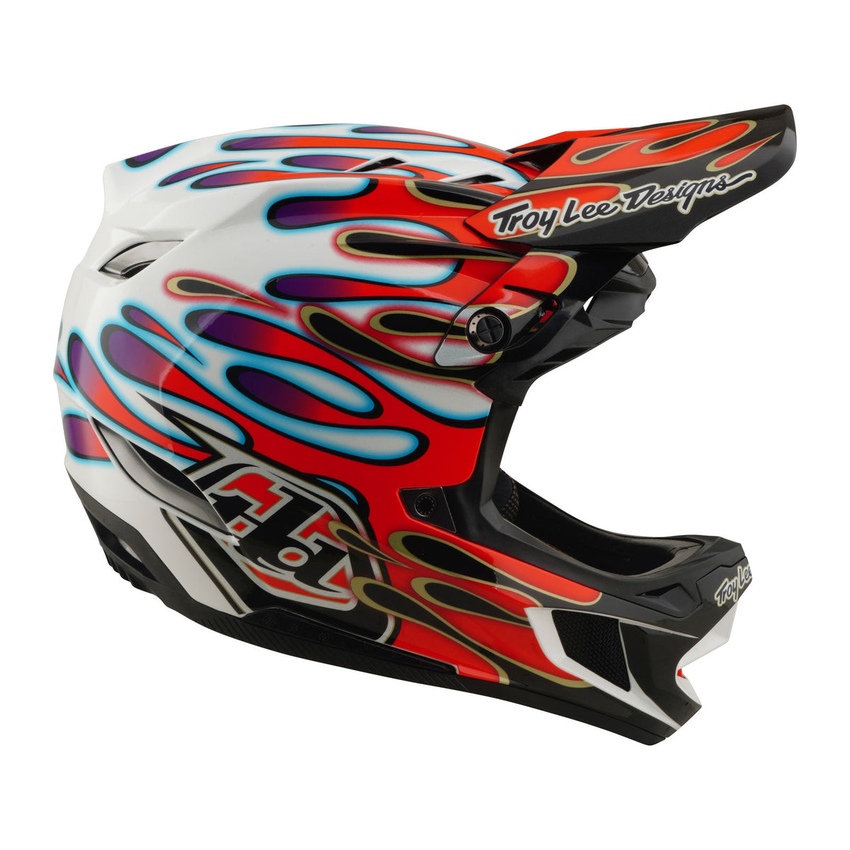 Casco Bicicleta Troy Lee Designs D4 Composite Overspray Blanco / Rojo