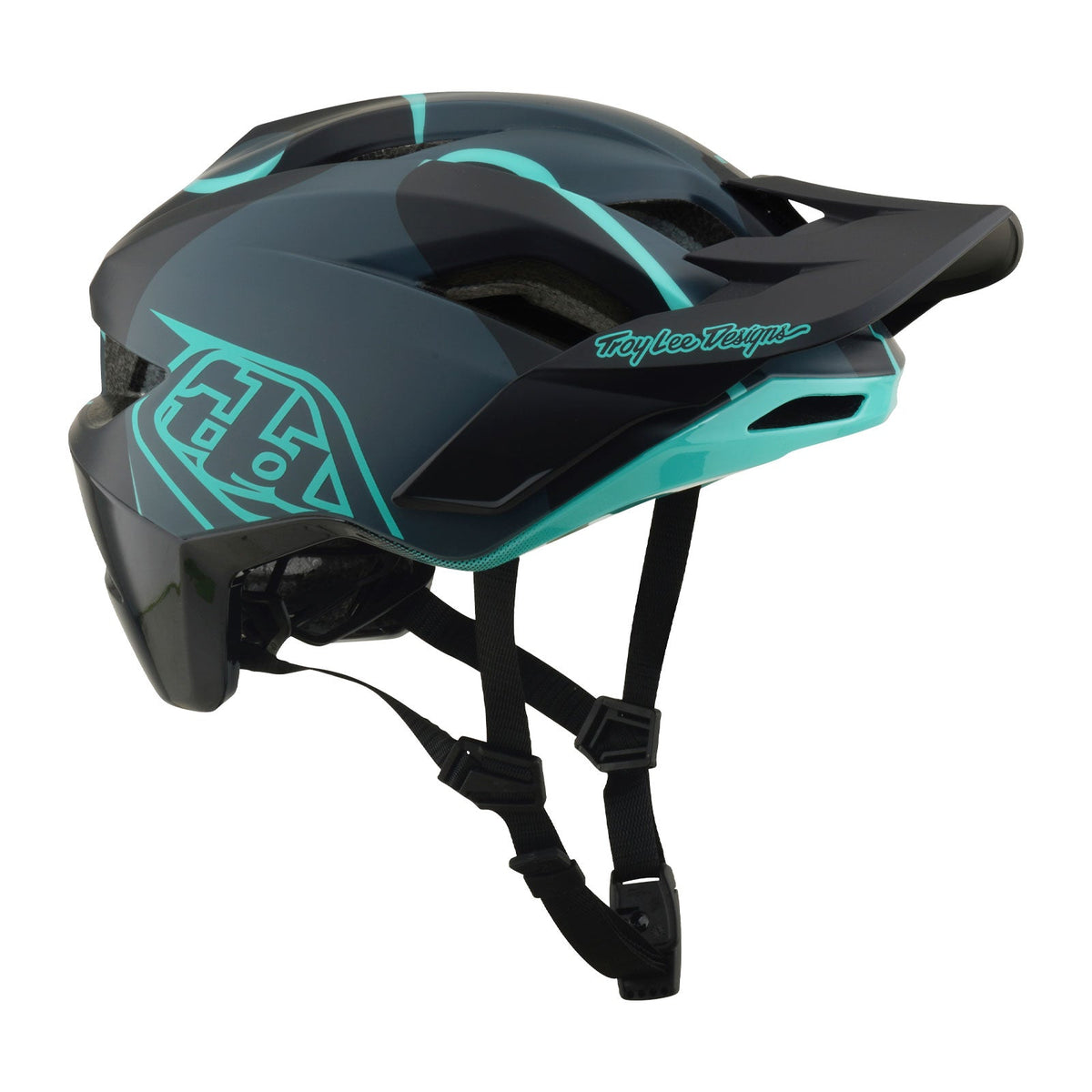 Casco Bicicleta Troy Lee Designs Flowline SE Badge Carbon / Real Teal