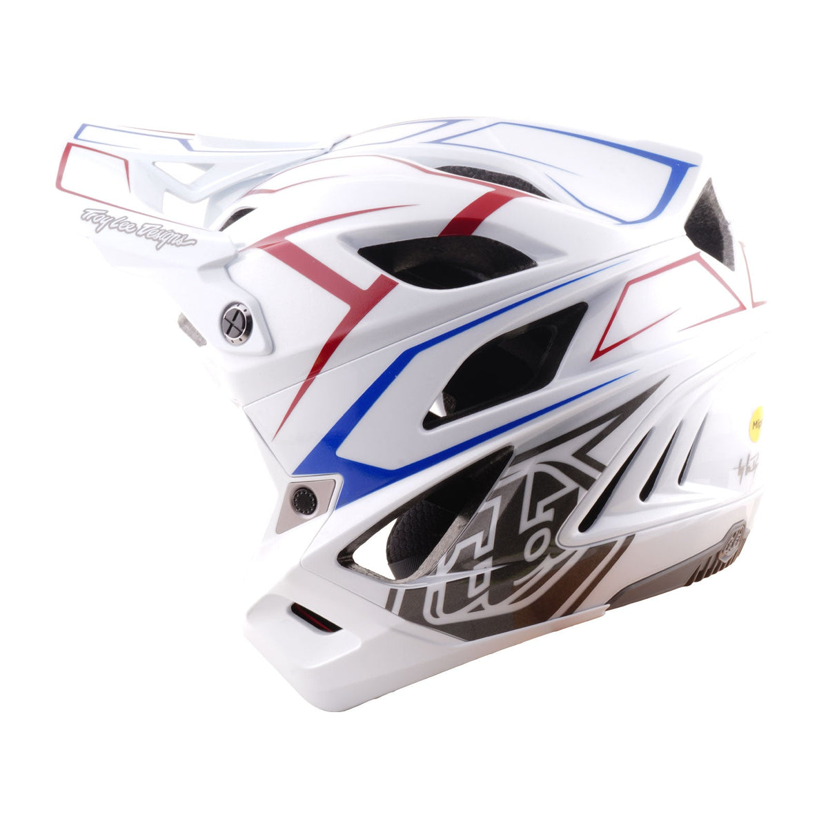 Casco Bicicleta Troy Lee Designs Stage Stunt Pinstripe Blanco