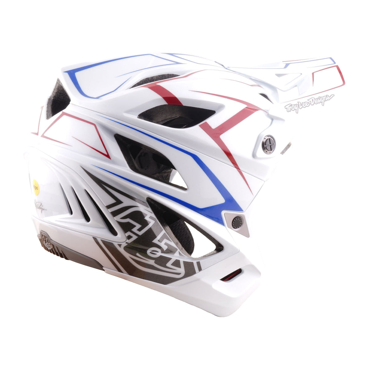 Casco Bicicleta Troy Lee Designs Stage Stunt Pinstripe Blanco