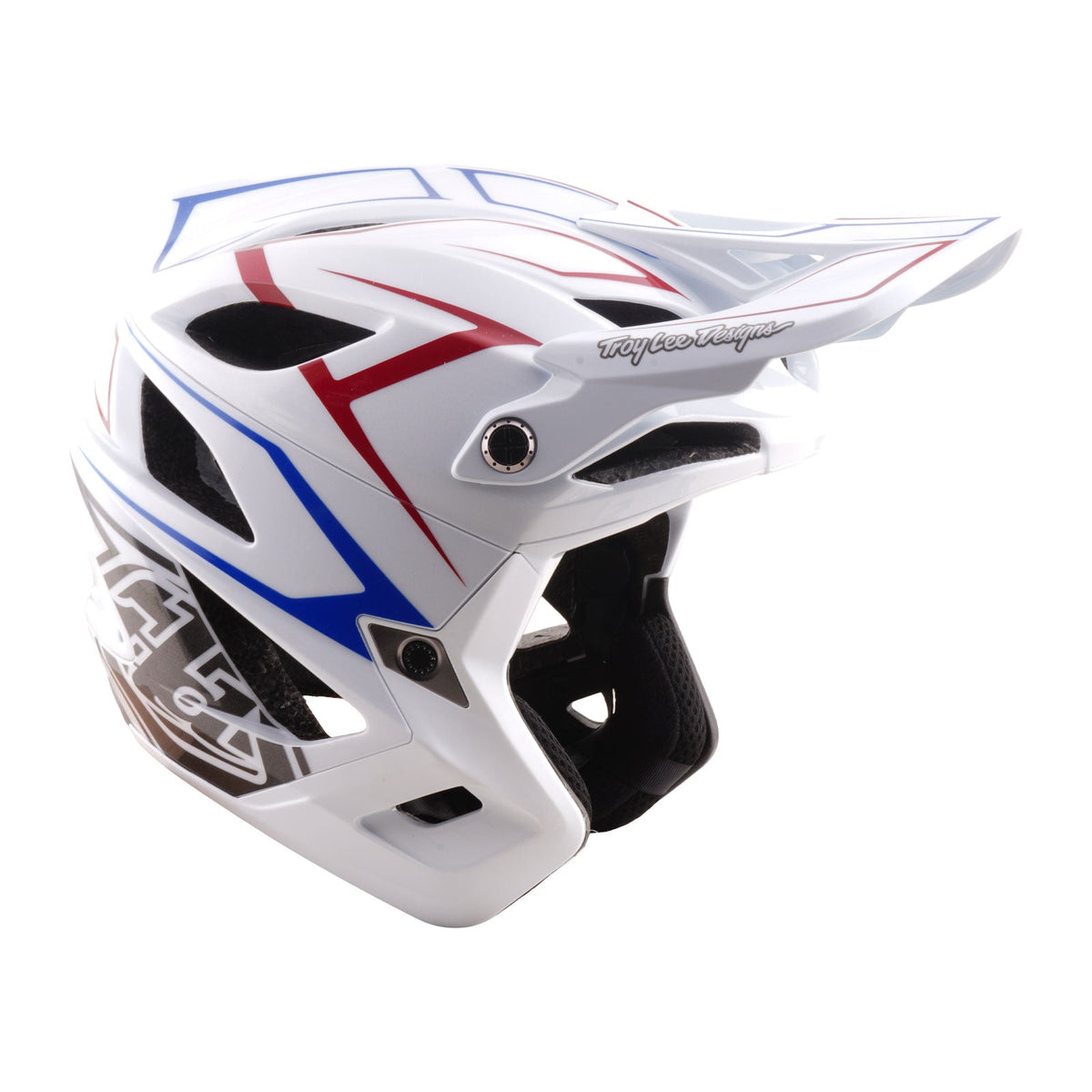 Casco Bicicleta Troy Lee Designs Stage Stunt Pinstripe Blanco