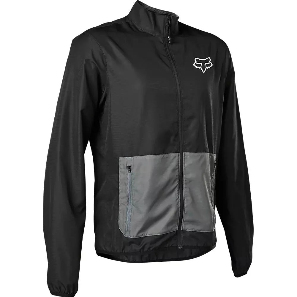 Chaqueta Cortavientos Bicicleta Ranger Negro/Gris Fox