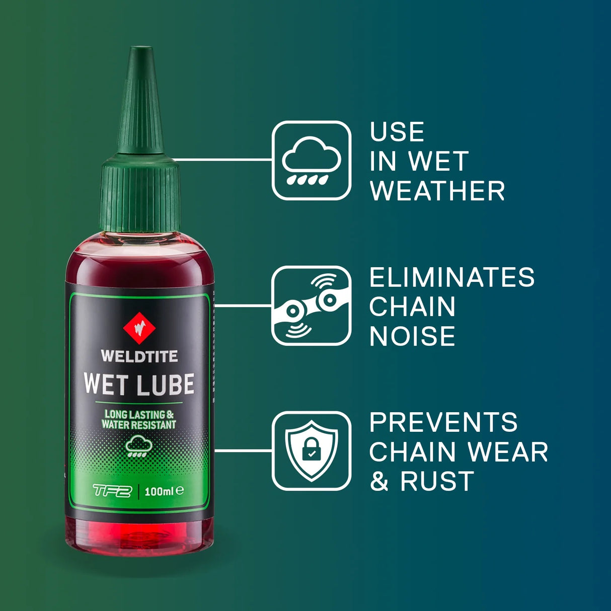 LUBRICANTE DE CADENA CLIMA HUMEDO TEFLON WELDTITE 100ML
