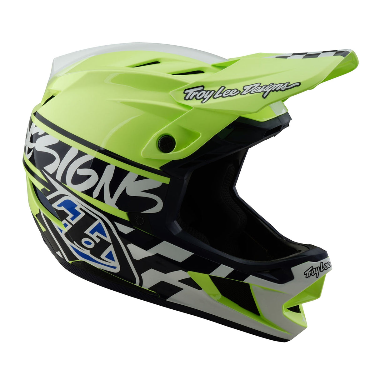 Casco Bicicleta Troy Lee Designs D4 Polyacrylite Fifty-50 Azul Marino / Glo Amarillo