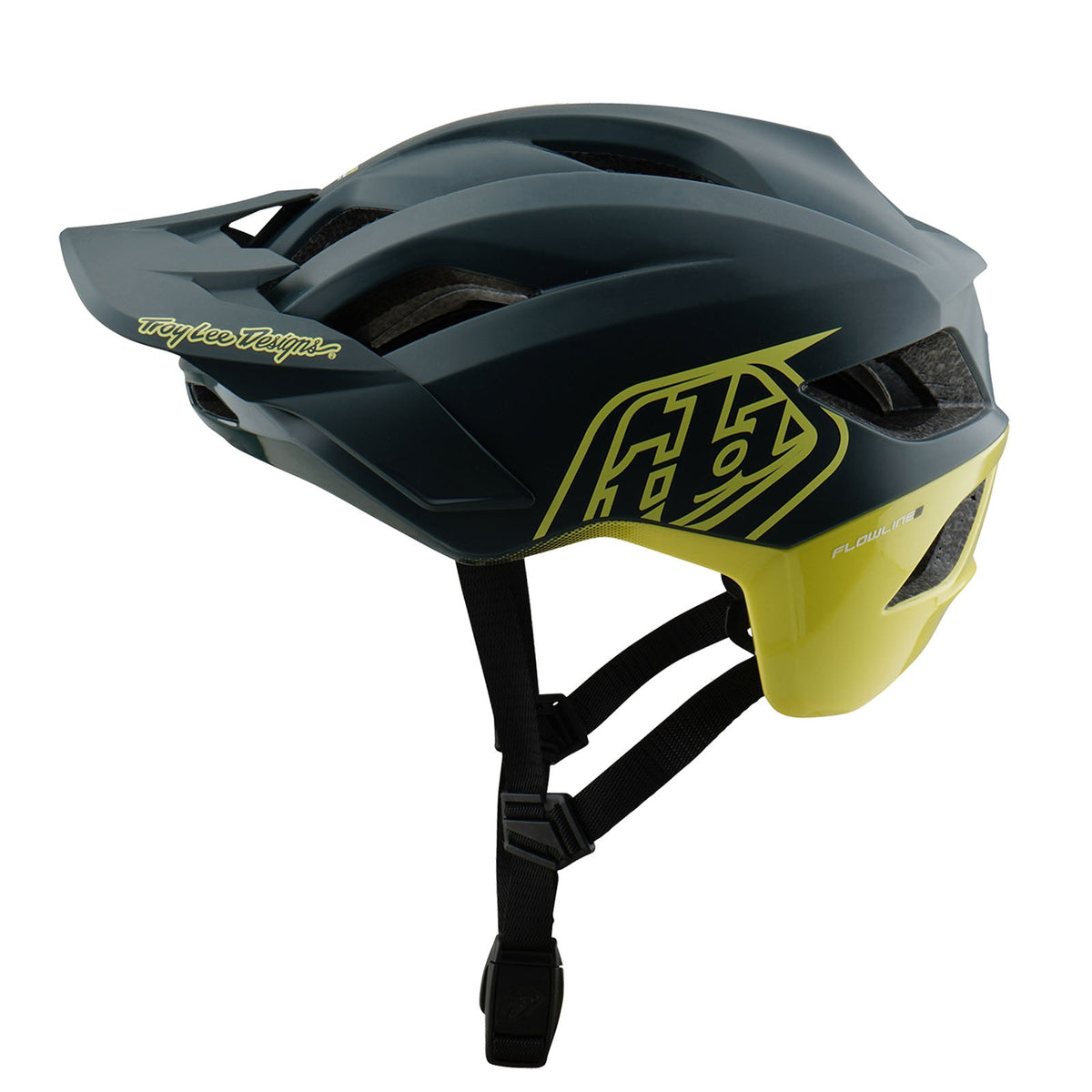 Casco Bicicleta Troy Lee Designs Flowline SE Badge Gris / Glo Amarillo