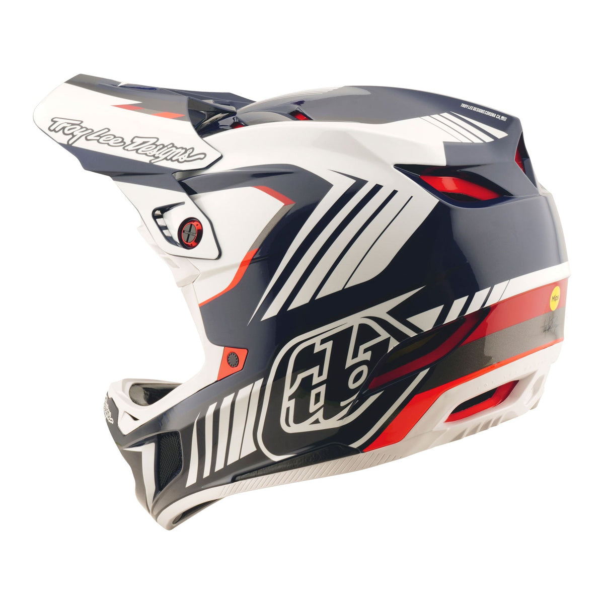Casco Bicicleta Troy Lee Designs D4 Polyacrylite Qualifer Azul / Blanco
