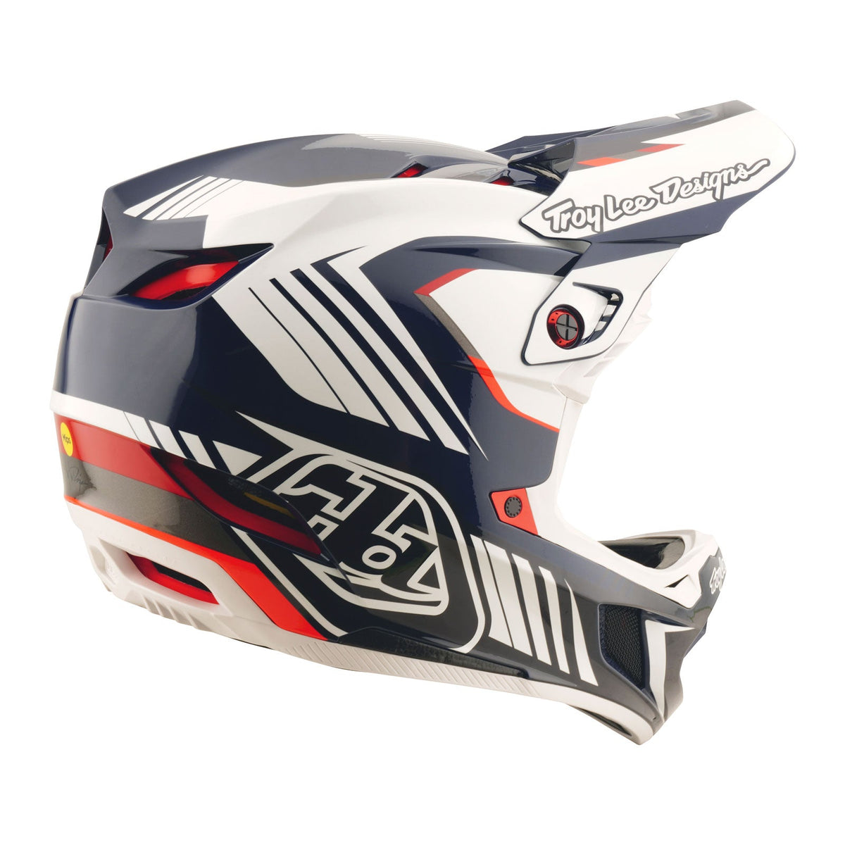 Casco Bicicleta Troy Lee Designs D4 Polyacrylite Qualifer Azul / Blanco