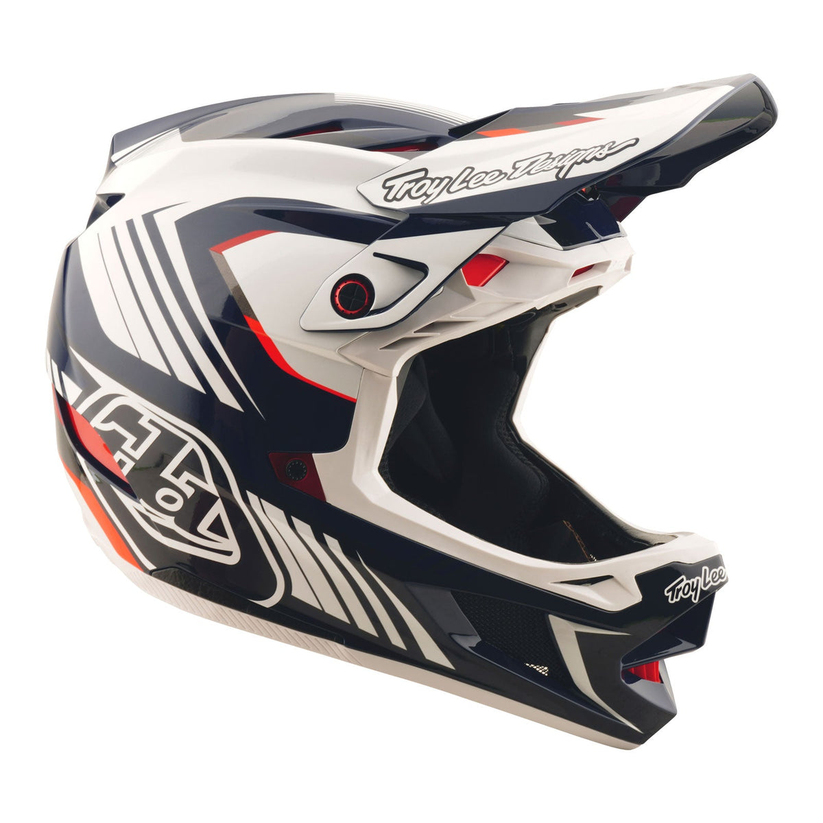 Casco Bicicleta Troy Lee Designs D4 Polyacrylite Qualifer Azul / Blanco