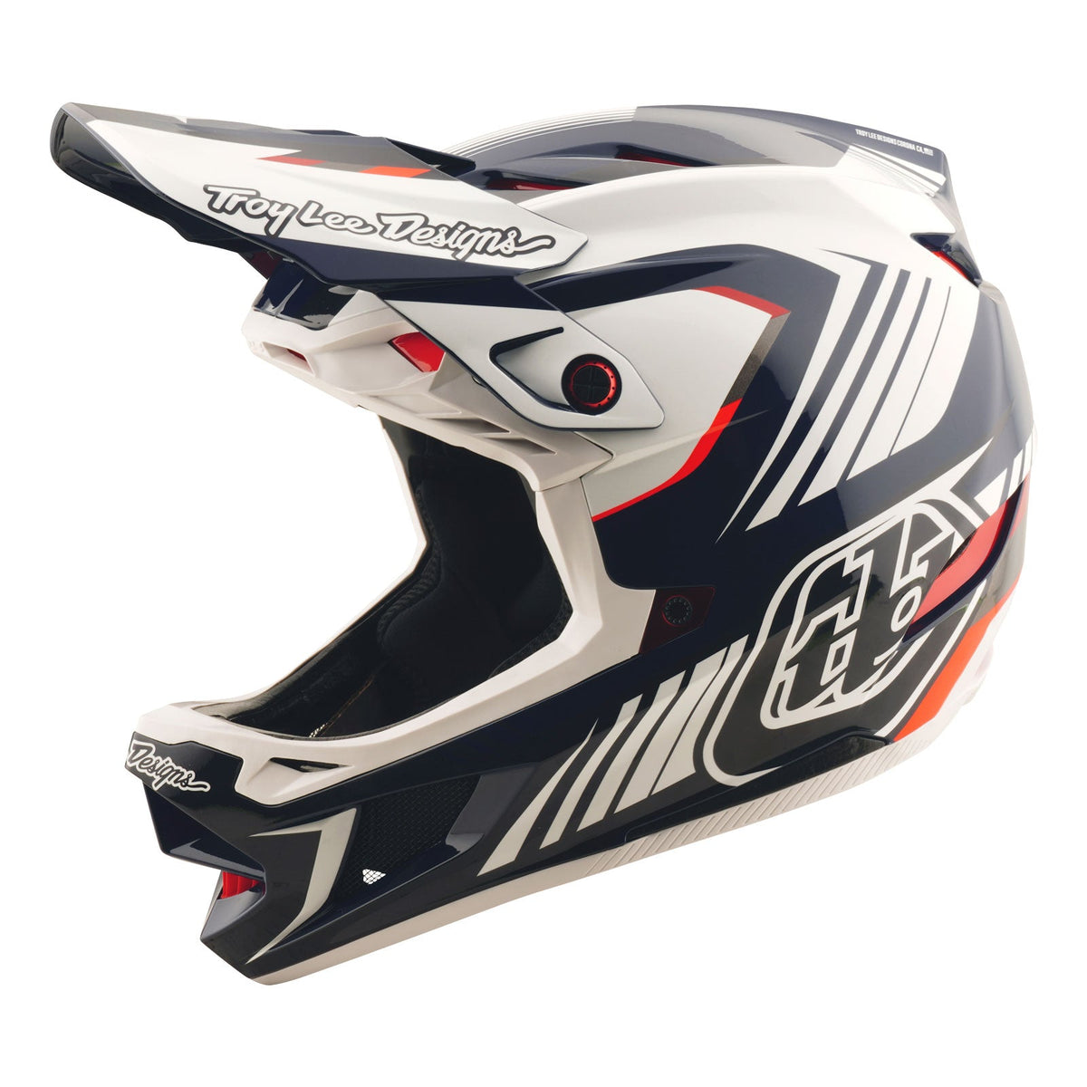 Casco Bicicleta Troy Lee Designs D4 Polyacrylite Qualifer Azul / Blanco