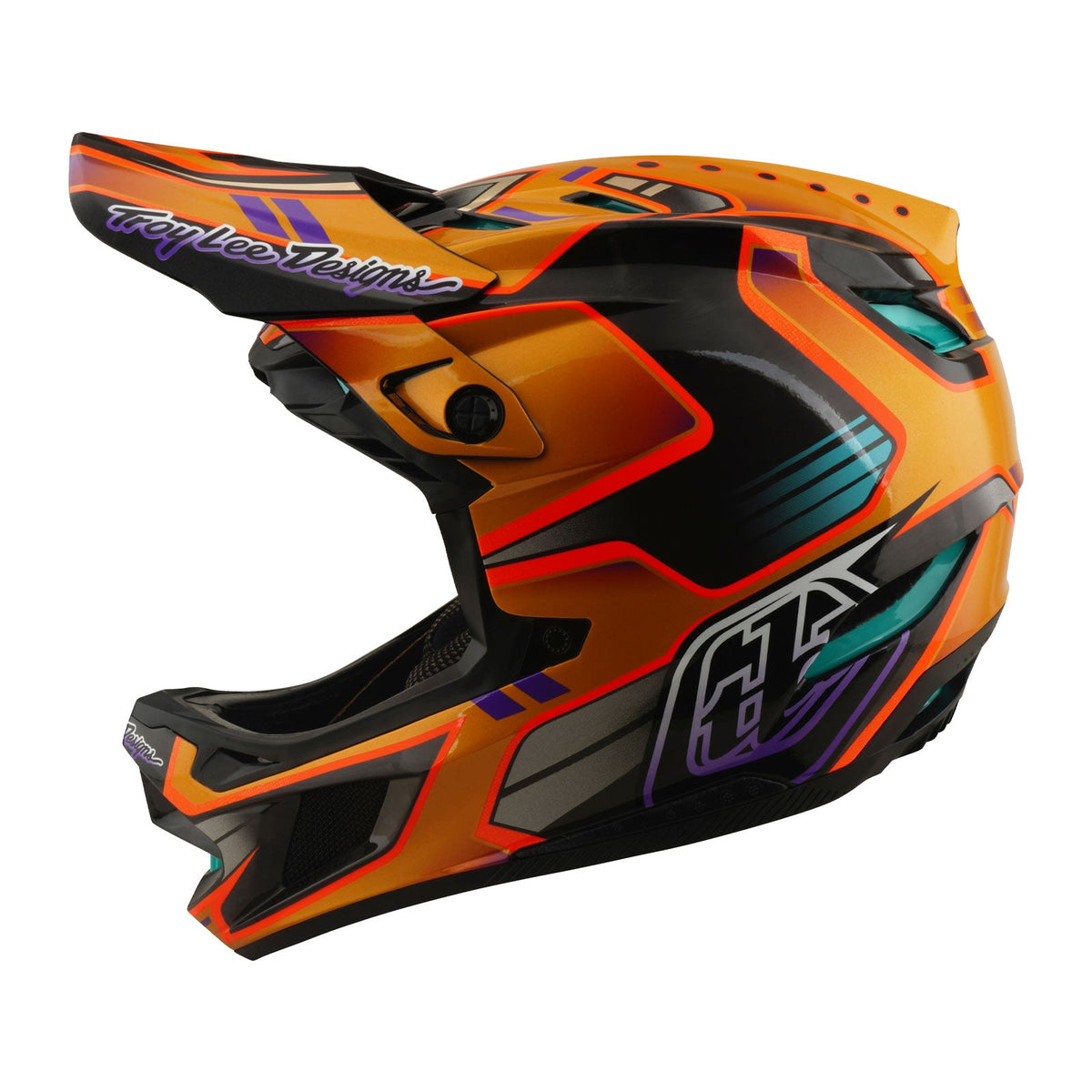Casco Bicicleta Troy Lee Designs D4 Carbon Crest Dorado