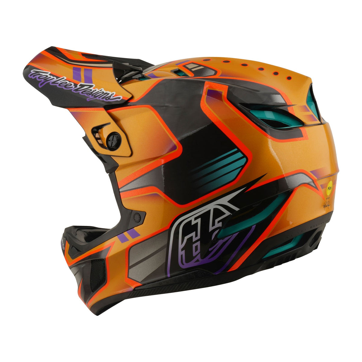 Casco Bicicleta Troy Lee Designs D4 Carbon Crest Dorado