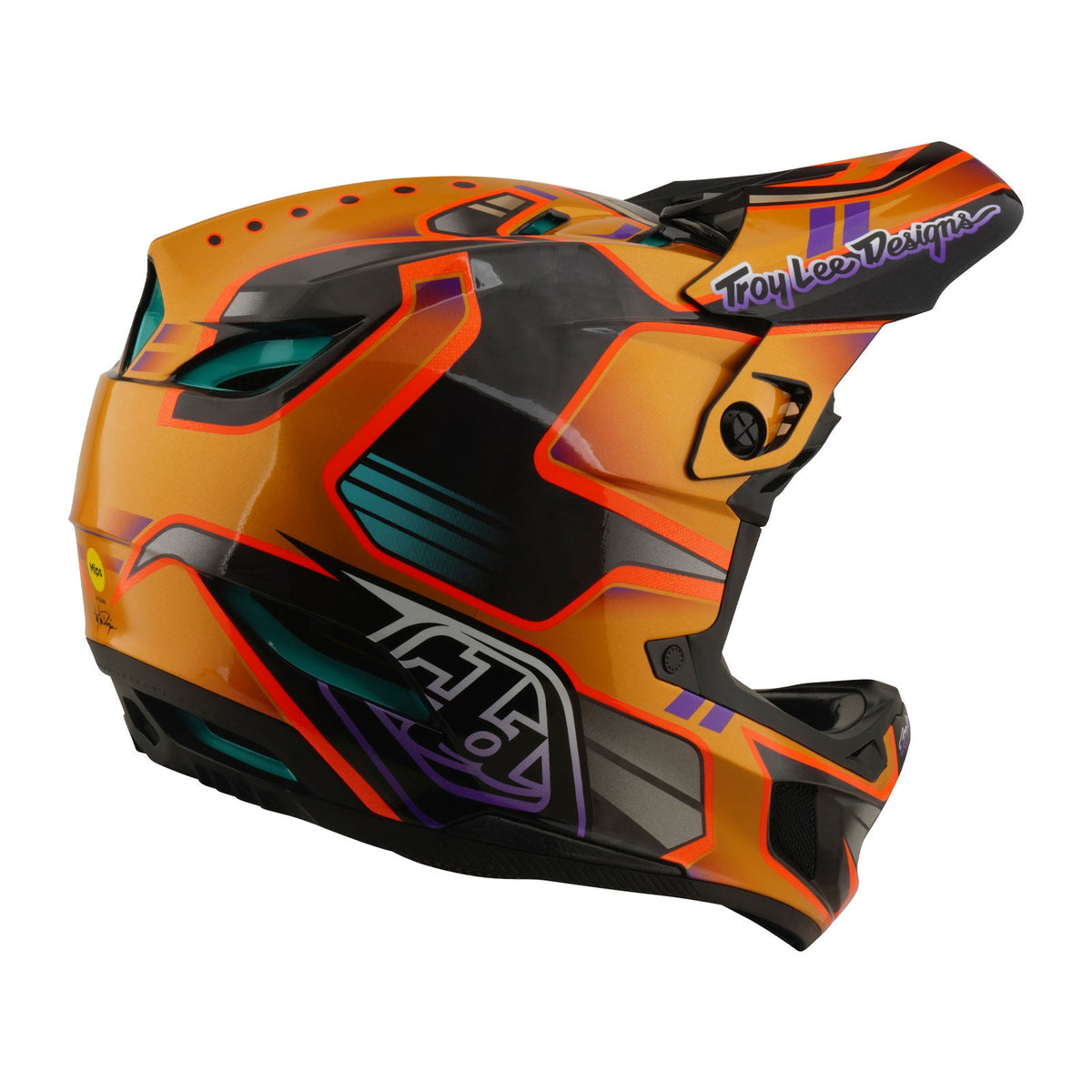 Casco Bicicleta Troy Lee Designs D4 Carbon Crest Dorado