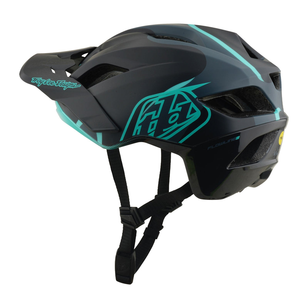 Casco Bicicleta Troy Lee Designs Flowline SE Badge Carbon / Real Teal