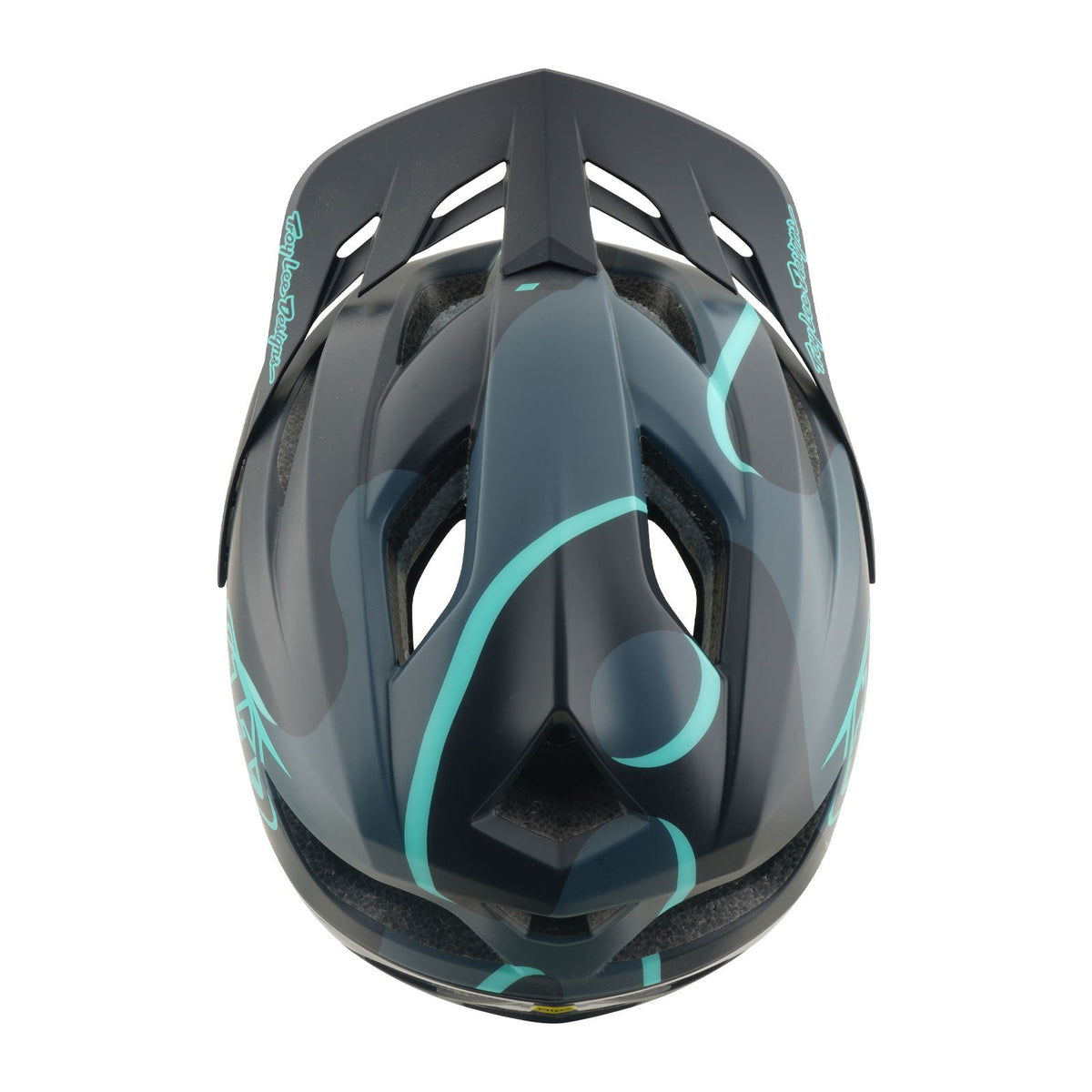 Casco Bicicleta Troy Lee Designs Flowline SE Badge Carbon / Real Teal
