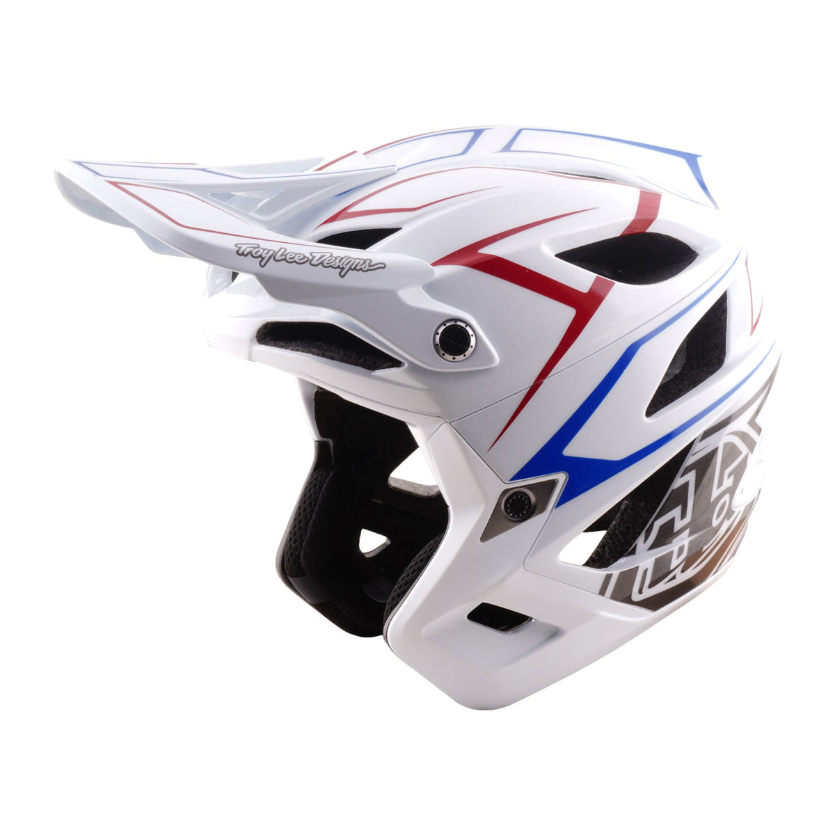 Casco Bicicleta Troy Lee Designs Stage Stunt Pinstripe Blanco