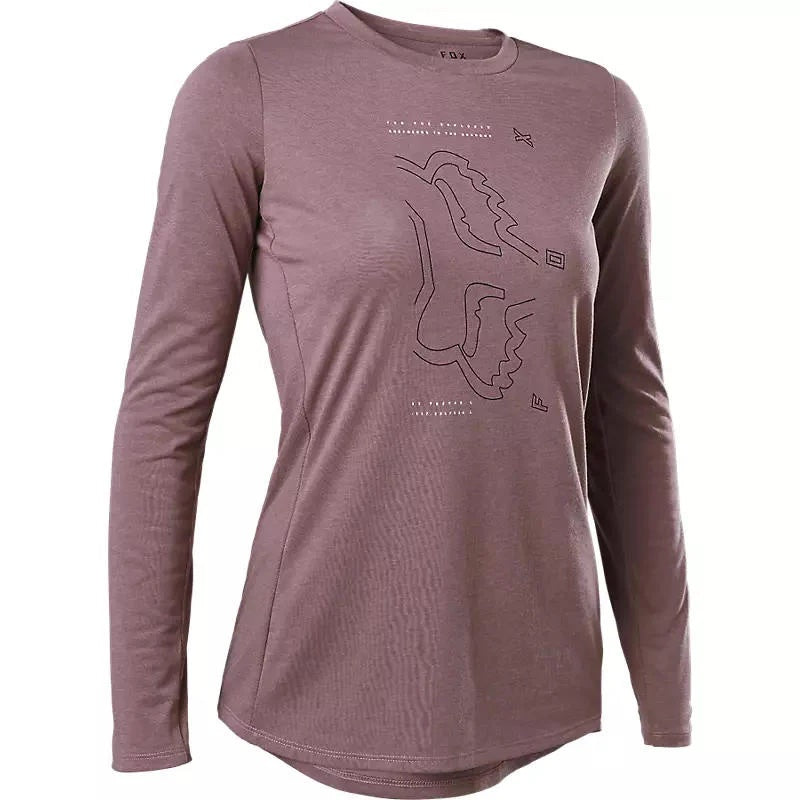 Polera Bicicleta Mujer Ranger Drirelease® Manga Larga Morado Fox