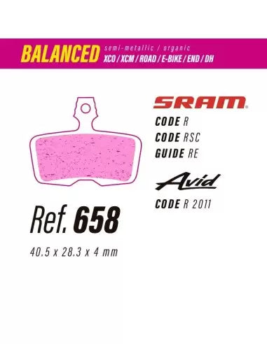 Pastillas LESS BRAKES Balanced 658 para Sram Code, Guide RE