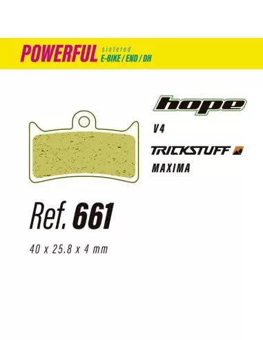 Pastillas LESS BRAKES Powerful 661 para Hope V4