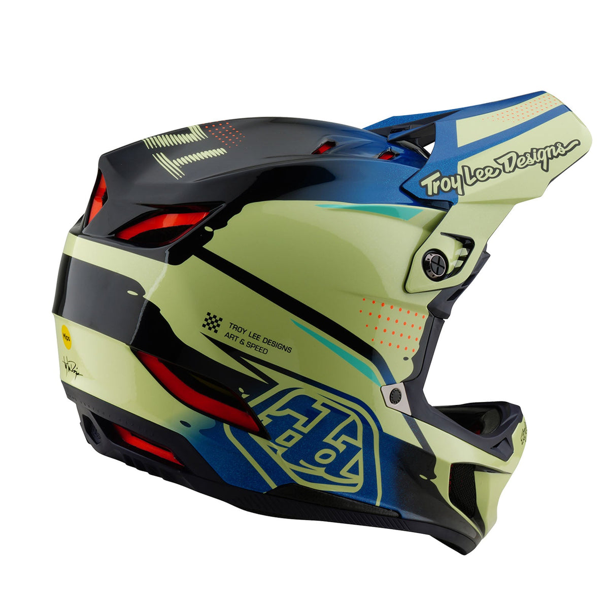 Casco Bicicleta Troy Lee Designs D4 Composite Drip Glo Amarillo