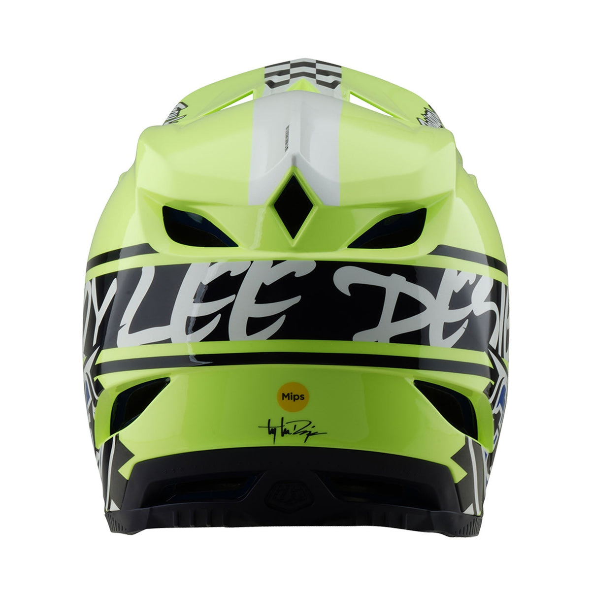 Casco Bicicleta Troy Lee Designs D4 Polyacrylite Fifty-50 Azul Marino / Glo Amarillo