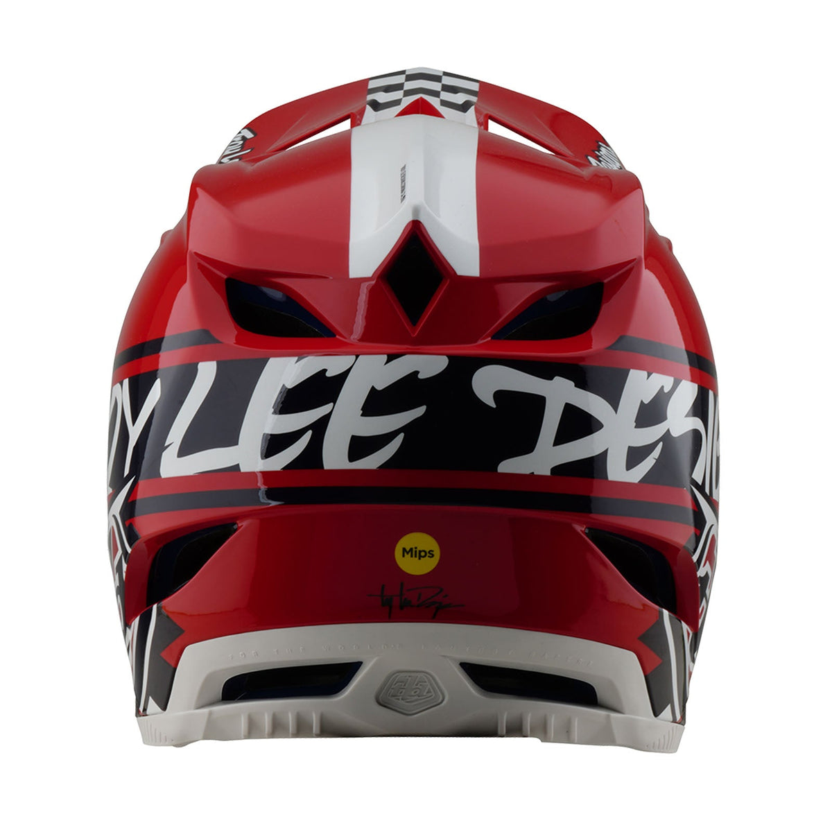 Casco Bicicleta Troy Lee Designs D4 Polyacrylite Fifty-50 Blanco / Rojo