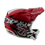 Casco Bicicleta Troy Lee Designs D4 Polyacrylite Fifty-50 Blanco / Rojo
