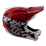 Casco Bicicleta Troy Lee Designs D4 Polyacrylite Fifty-50 Blanco / Rojo