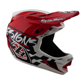 Casco Bicicleta Troy Lee Designs D4 Polyacrylite Fifty-50 Blanco / Rojo