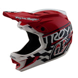 Casco Bicicleta Troy Lee Designs D4 Polyacrylite Fifty-50 Blanco / Rojo