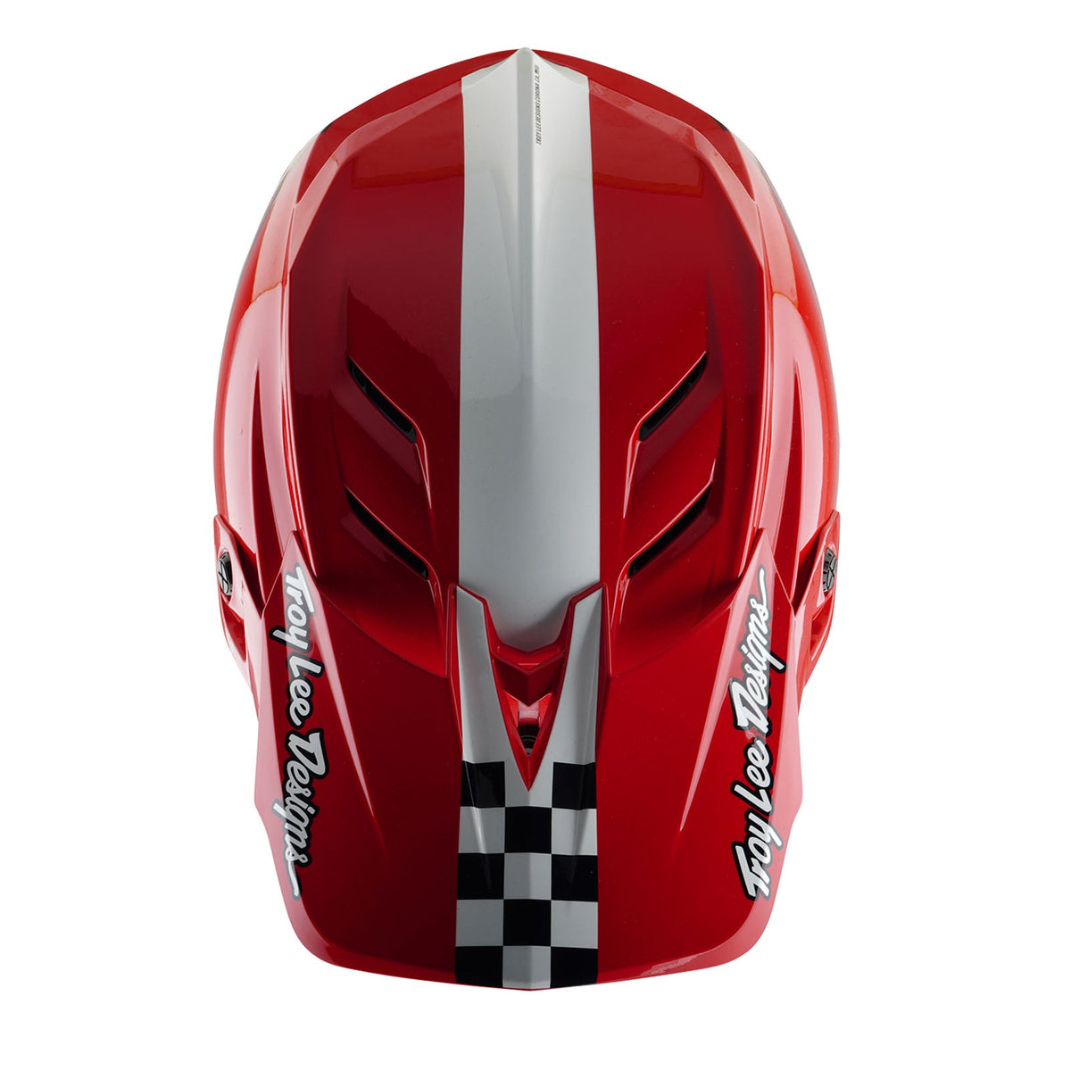 Casco Bicicleta Troy Lee Designs D4 Polyacrylite Fifty-50 Blanco / Rojo