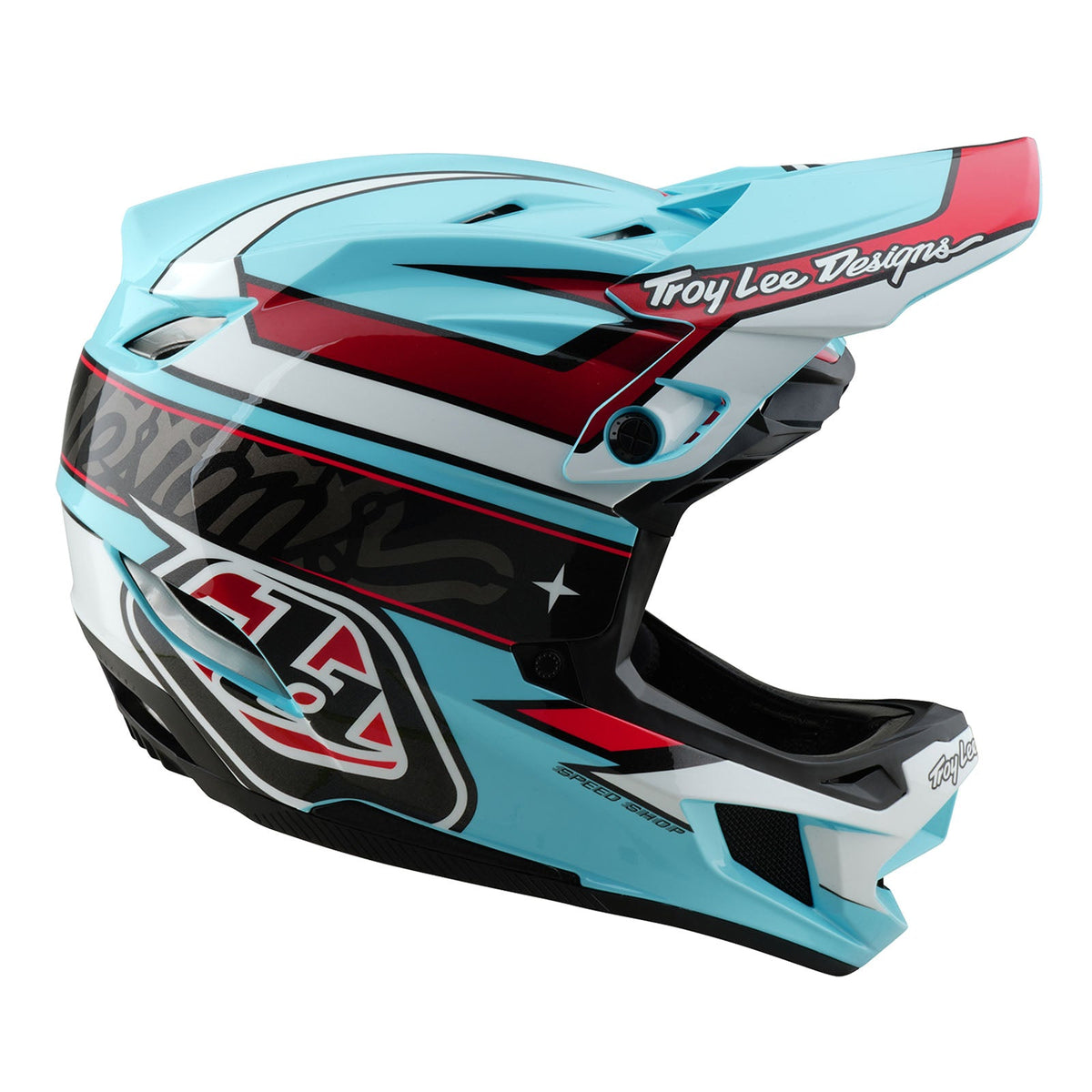 Casco Bicicleta Troy Lee Designs D4 Polyacrylite Linear Azul