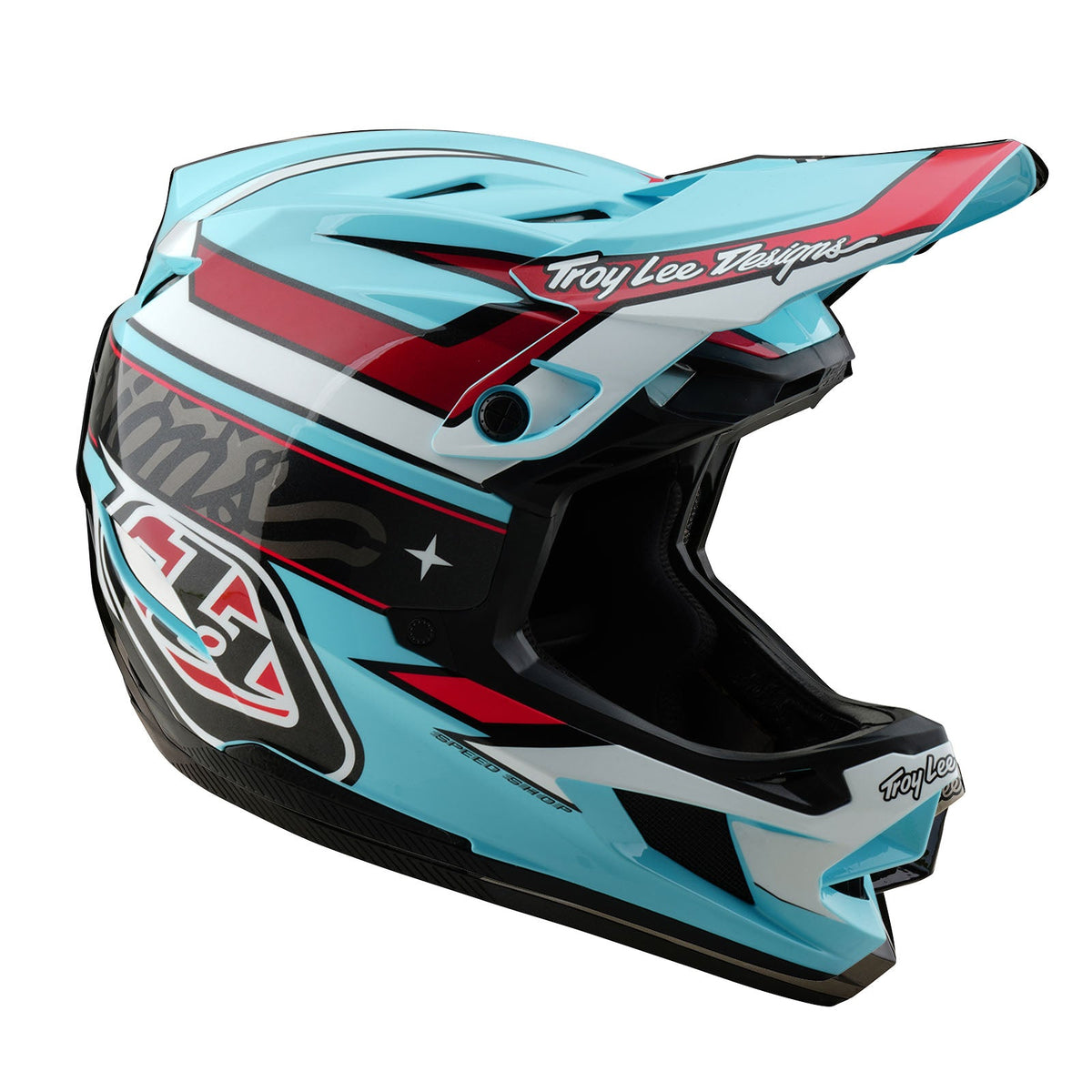 Casco Bicicleta Troy Lee Designs D4 Polyacrylite Linear Azul