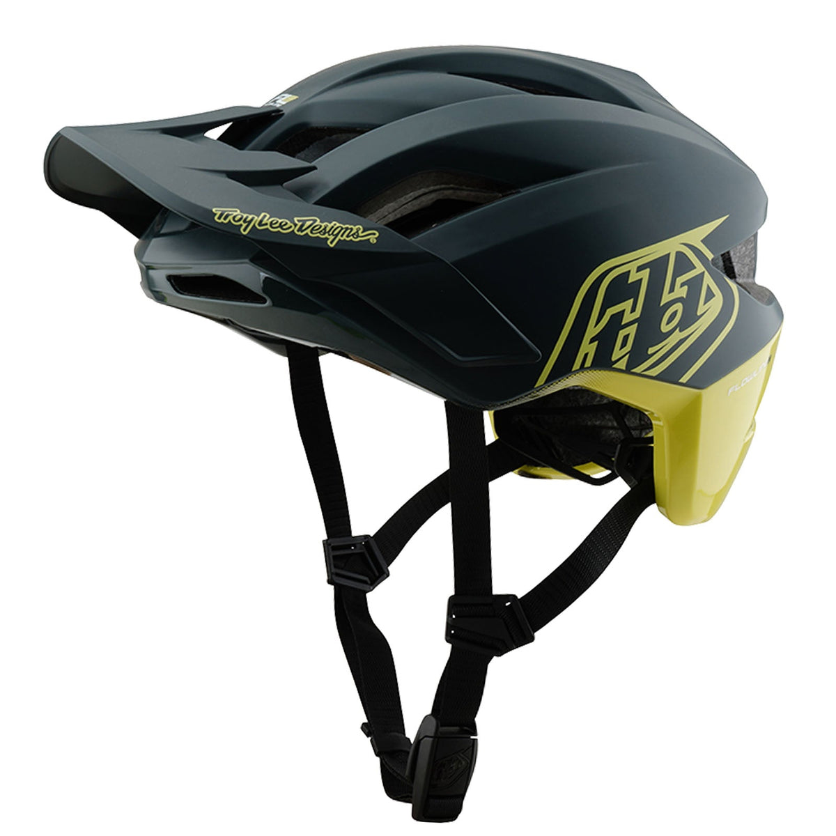 Casco Bicicleta Troy Lee Designs Flowline SE Badge Gris / Glo Amarillo